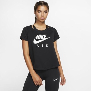 Top Nike Maneca Scurta Running Dama Negrii Albi | UCKH-37184